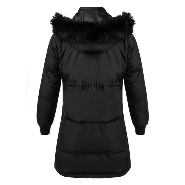 Eduavar Womens Warm Winter Coat Thickened Down Puffer Jacket Outdoor Parka Coats Oversize Fur Hooded Down Outerwear